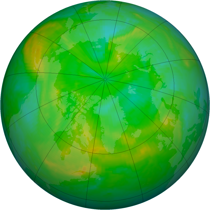 Arctic ozone map for 25 July 1998